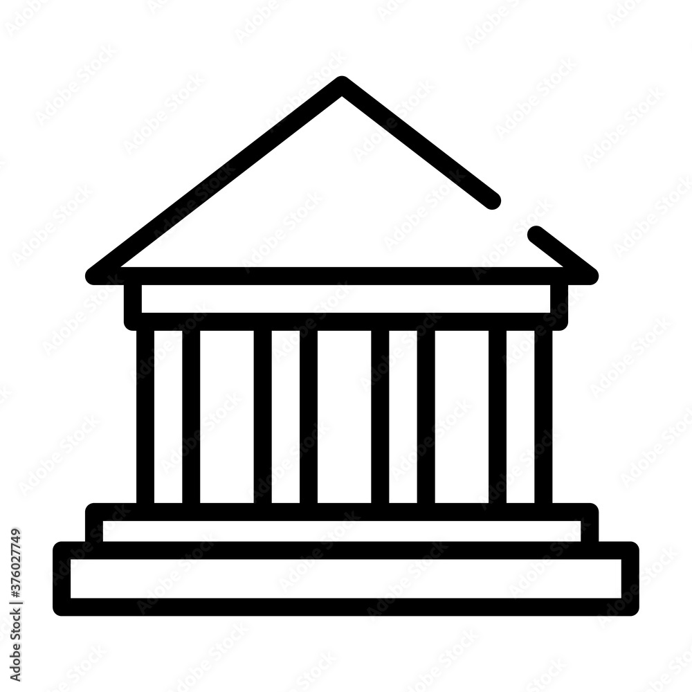 columns building line style icon columns building line style icon