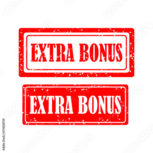 Extra bonus rubber stamp set on white background. vector illustration