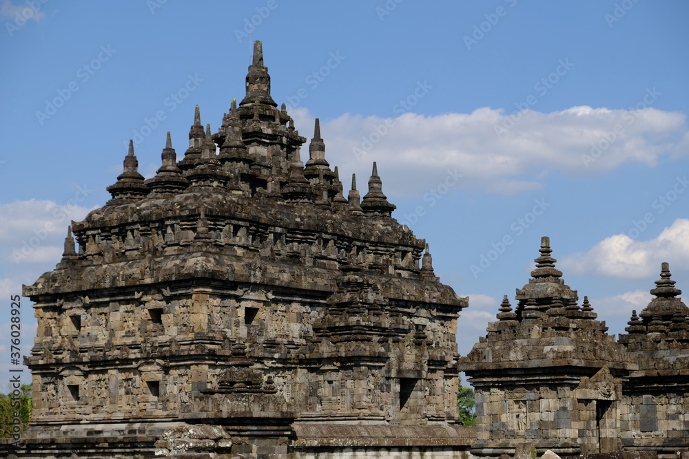 Yogyakarta Indonesia - Buddhist Plaosan Temple Complex panoramic view