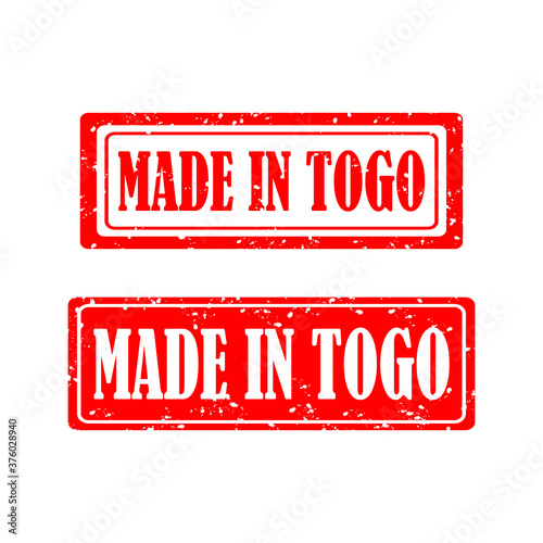 Made in togo red rubber stamp set on white background. vector illustration