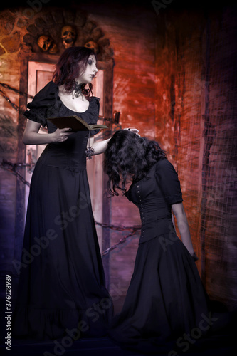 Portrait of girls in the Gothic style