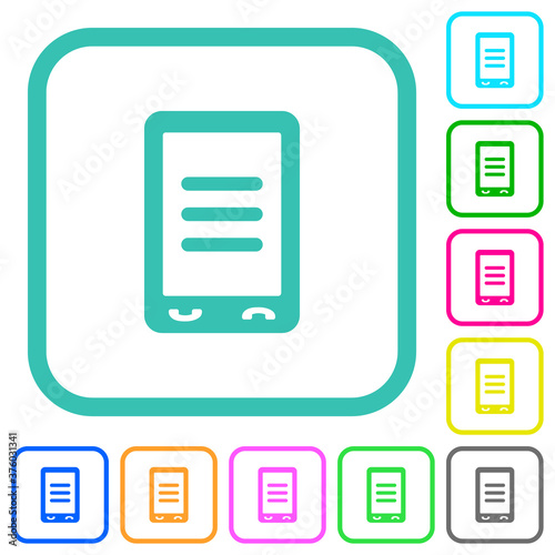 Mobile options vivid colored flat icons