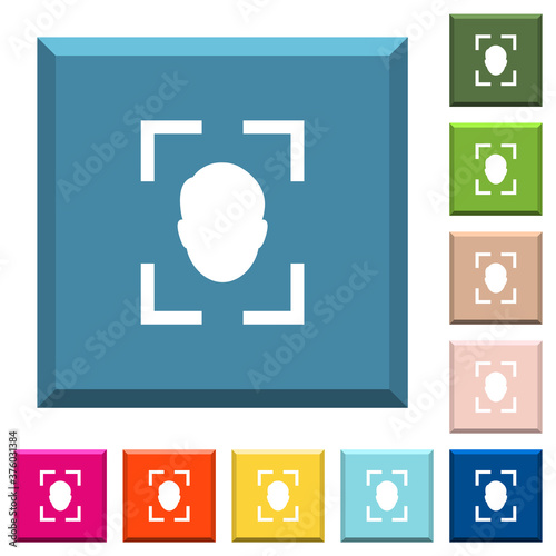 Camera selfie mode white icons on edged square buttons