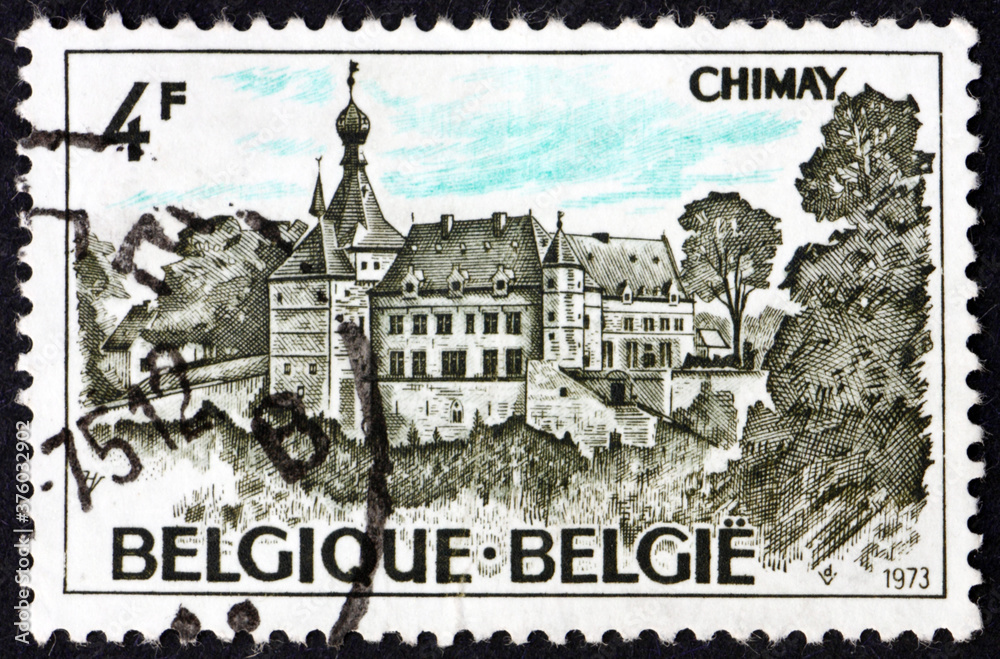 Postage stamp Belgium 1973 Chimay castle
