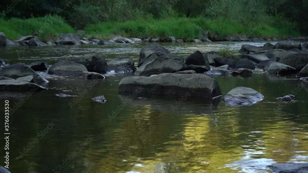 stones on the surface of a wild flowing river in nature
stones on the surface of a wild flowing river in nature