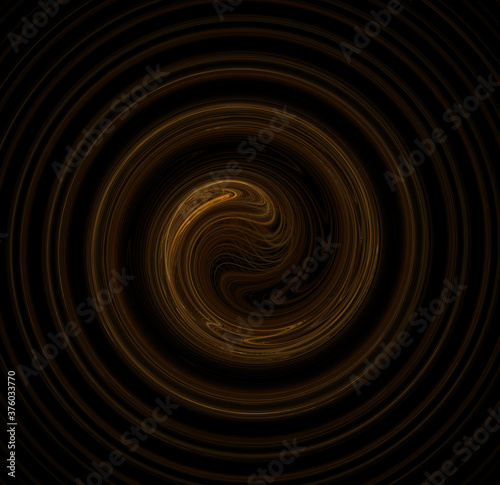 3D visualization and isolated abstract fractal on a black background. The abstract computer is generated by a fractal design. Great for paper cell phone wall phone