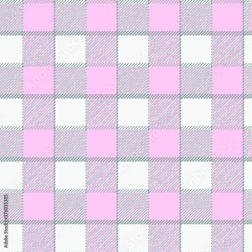 Artistic plaid check seamless patten vector in light grey and pale pink . Modern vintage effect fabric texture print design for carpet, rug, flooring, suit, digital or weaving pattern