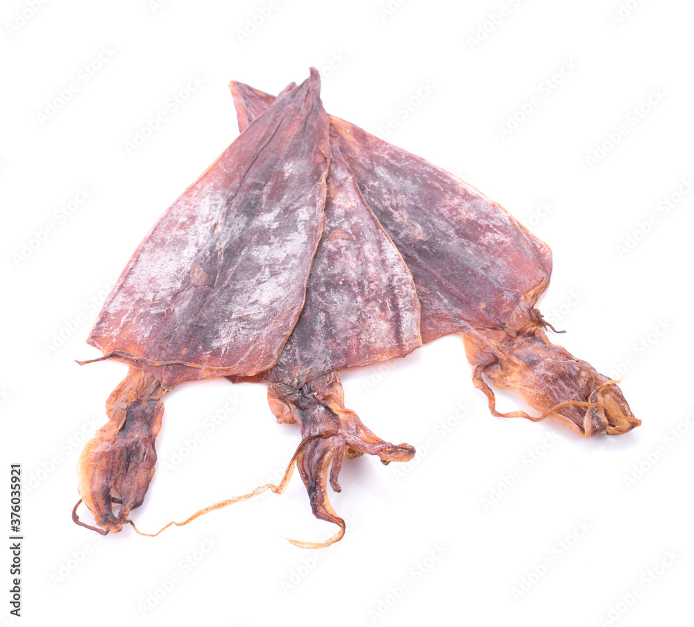 Obraz premium Dried squid an isolated on white background