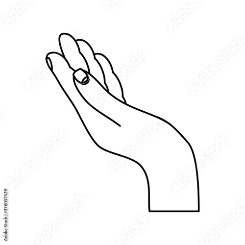 hand human receiving isolated icon