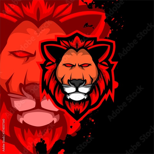 Red Lion King Hair Esport Logo