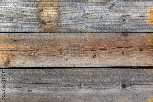 Old grey horizontal wood boards texture background