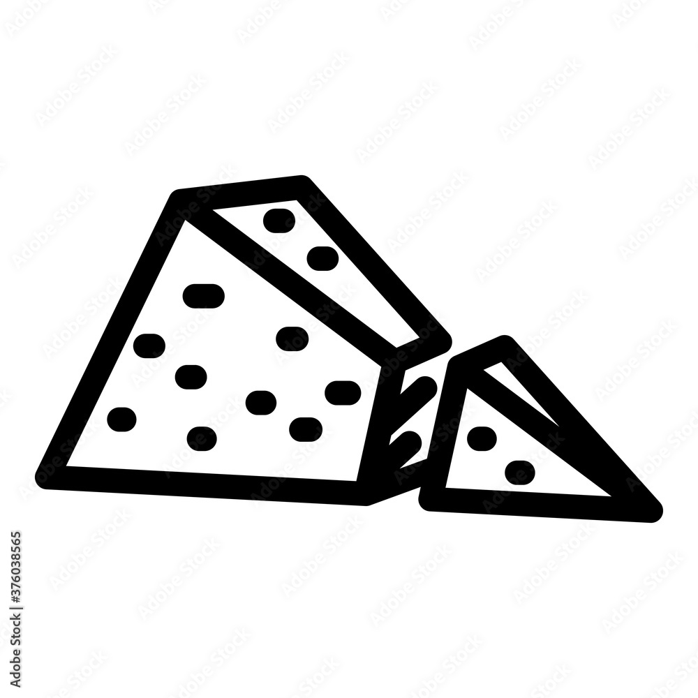 Triangle cheese icon. Outline triangle cheese vector icon for web design isolated on white background Triangle cheese icon. Outline triangle cheese vector icon for web design isolated on white background