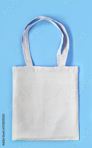 Mockup design bag concept. Cloth shopping sack mockup with copy space. Eco friendly. Zero waste concept.