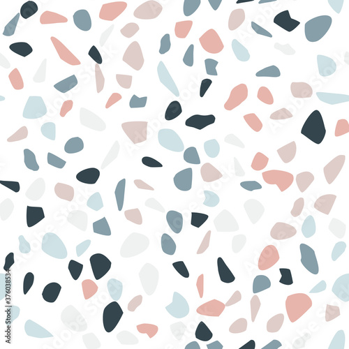 Terrazzo seamless pattern. Pastel colors. Marble. Abstract background.