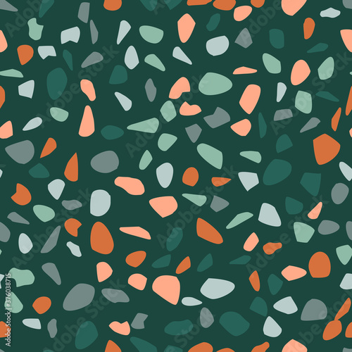 Terrazzo seamless pattern. Pastel colors. Marble. Abstract background.