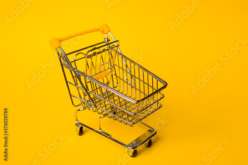 Shopping cart concept of shopping and sales, retail and shops.