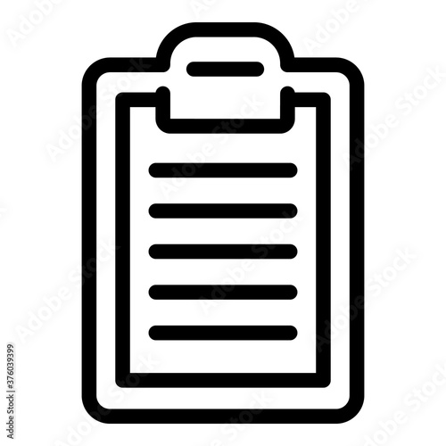 Clipboard icon. Outline clipboard vector icon for web design isolated on white background