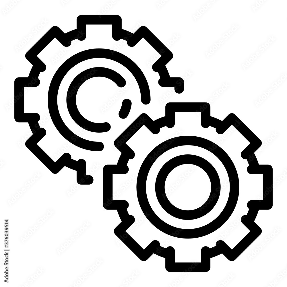 Process gear icon. Outline process gear vector icon for web design isolated on white background Process gear icon. Outline process gear vector icon for web design isolated on white background