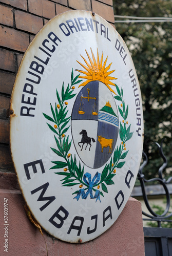 Bild auf Leinwand Uruguayan embassy in Moscow, Russia.