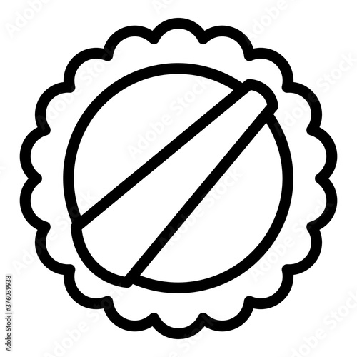 Round washcloth icon. Outline round washcloth vector icon for web design isolated on white background