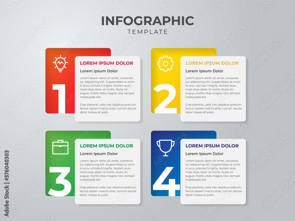 infographic element with 4 points or numbering infographic element with 4 points or numbering