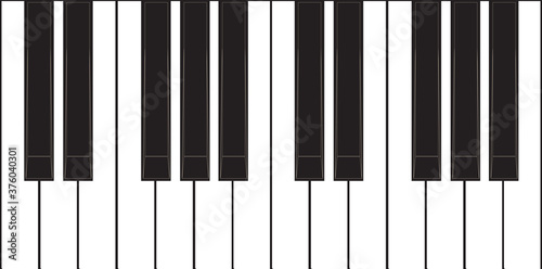 Vector abstract black and white piano keyboard seamless background. EPS 10