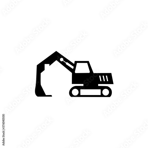 Vector excavator heavy equipment template for construction companies, complete concept icon excavator icons in a modern style, illustration for the UI design of your mobile web logo application.