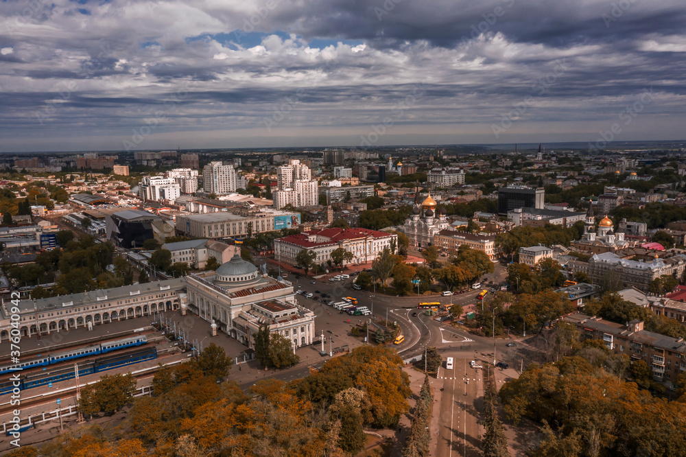 panorama of Odessa Ukraine with Main Train Station