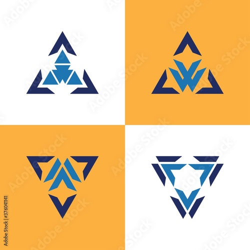 Triangle blue  logo vector design