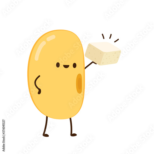 Soybean vector. Soybean character design. Soybean and tofu vector.