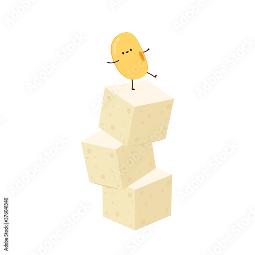 Soybean vector. Soybean character design. Soybean and tofu vector.