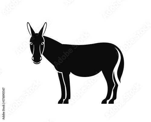 Donkey logo. Isolated donkey on white background