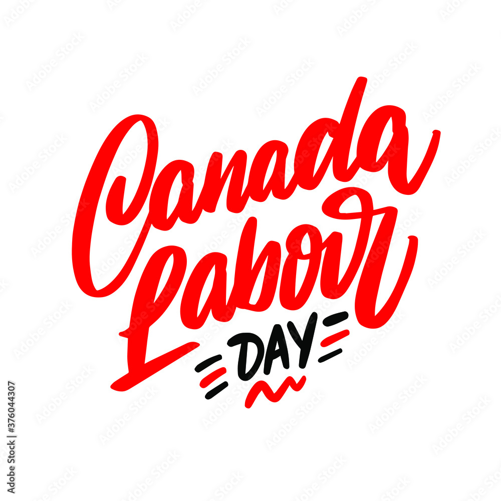 Canada Labour Day  lettering. Vector