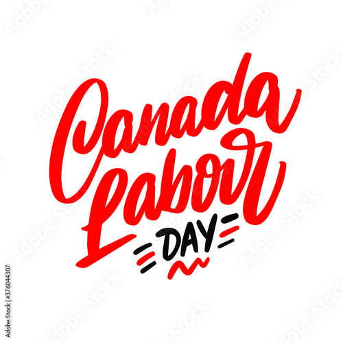 Canada Labour Day lettering. Vector