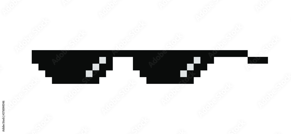 Black Thug Life Meme Glasses In Pixel Art Style Stock Illustration   Download Image Now  Hooligan Lifestyles New Life  iStock