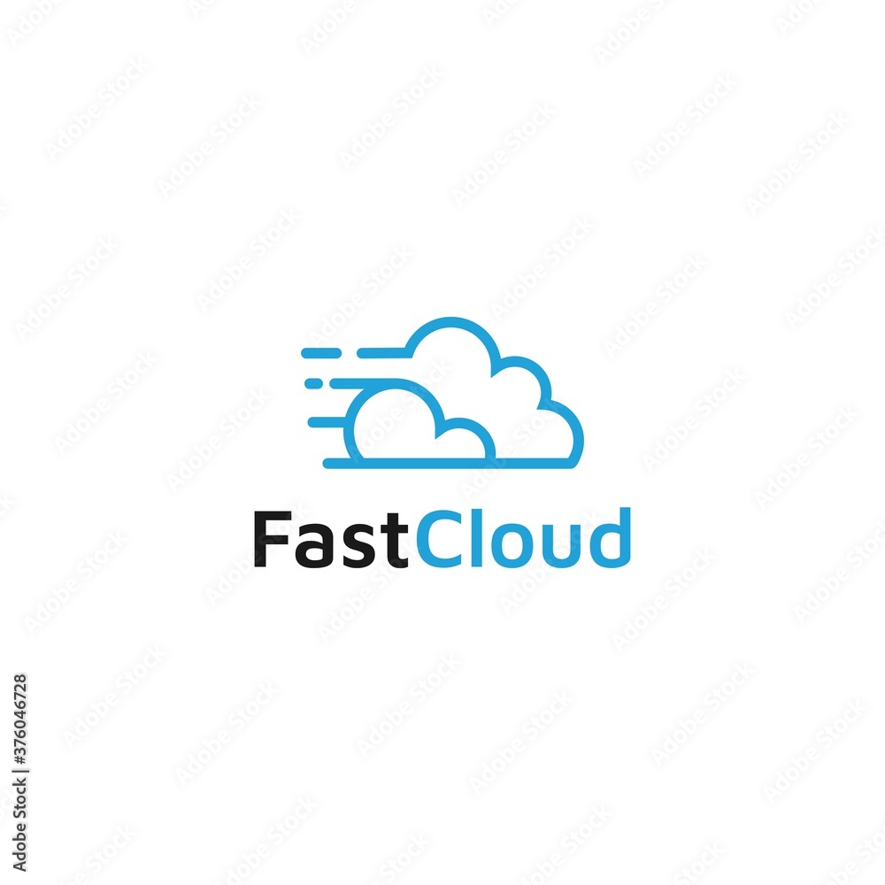 Fast cloud line logo icon design template Fast cloud line logo icon design template