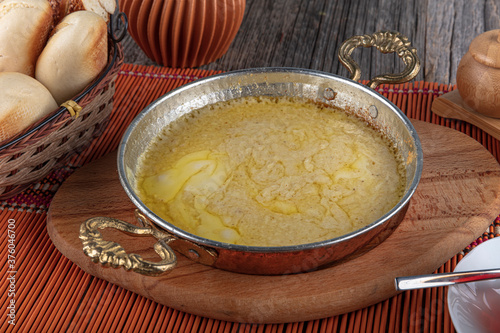 Muhlama - corn porridge with cheese.Turkish cuisine. Kuymak - Guymak - Yaglas photo