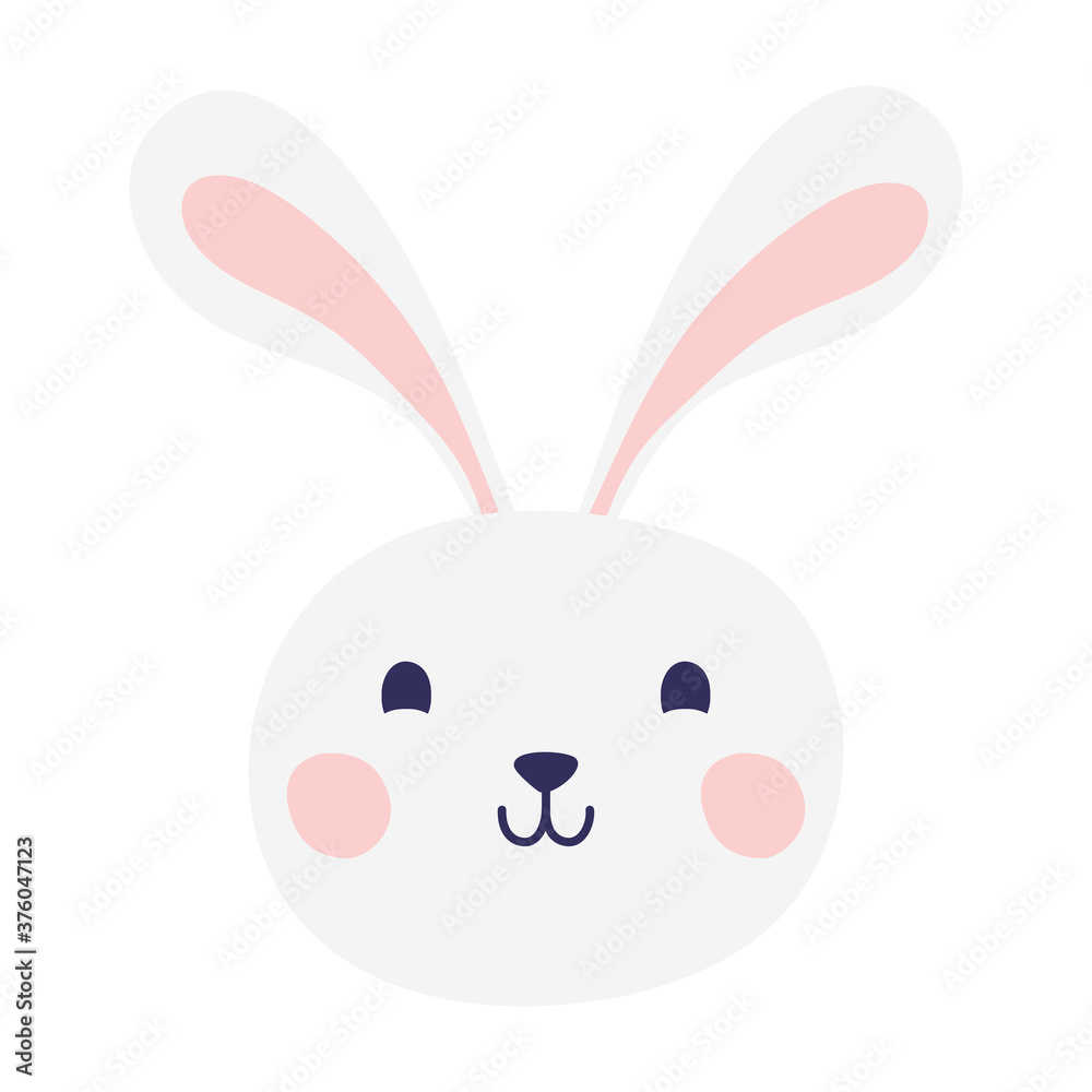 cute easter little rabbit head character cute easter little rabbit head character