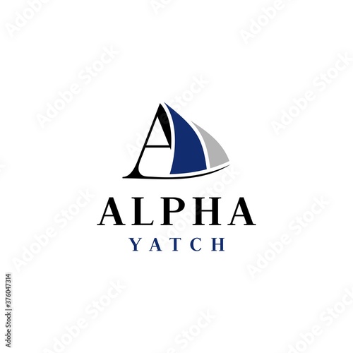 letter A Inspiration logo design  Sailing boat yacht
