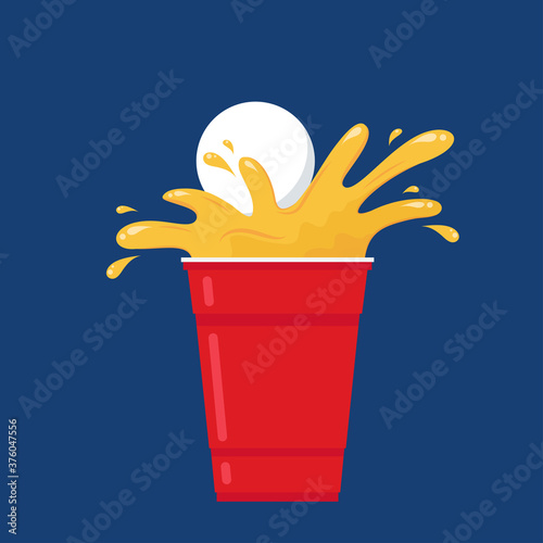 Red beer cup. Cup vector. symbol. free space for text. wallpaper.