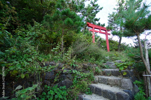TORII on the rock  Japanese religious thing in Itoigawa  Japan