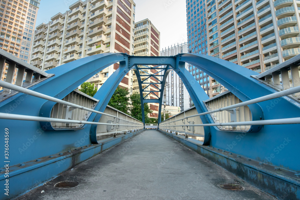 Fototapeta premium 目黒川に架かる鈴懸歩道橋