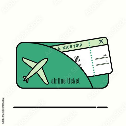 Bild auf Leinwand Airline ticket line art icon