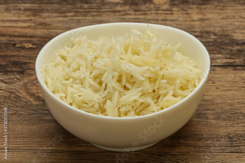 Steamed basmati rice in the bowl