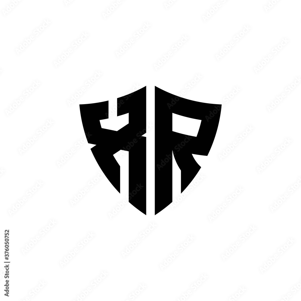 Obraz premium XR monogram logo with shield shape design template