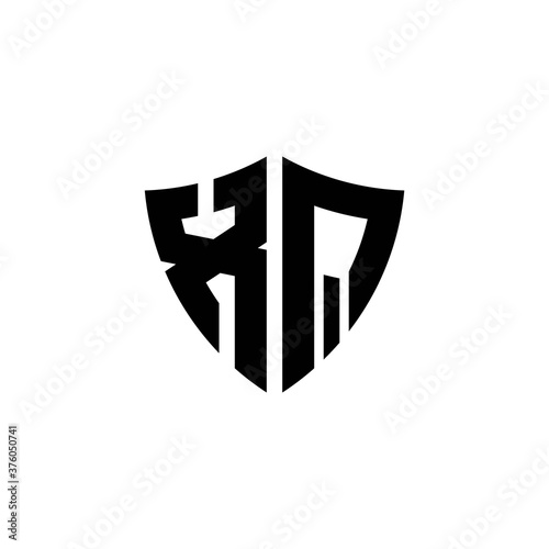 Free Download XQ monogram logo with shield shape design template - GFXLoad