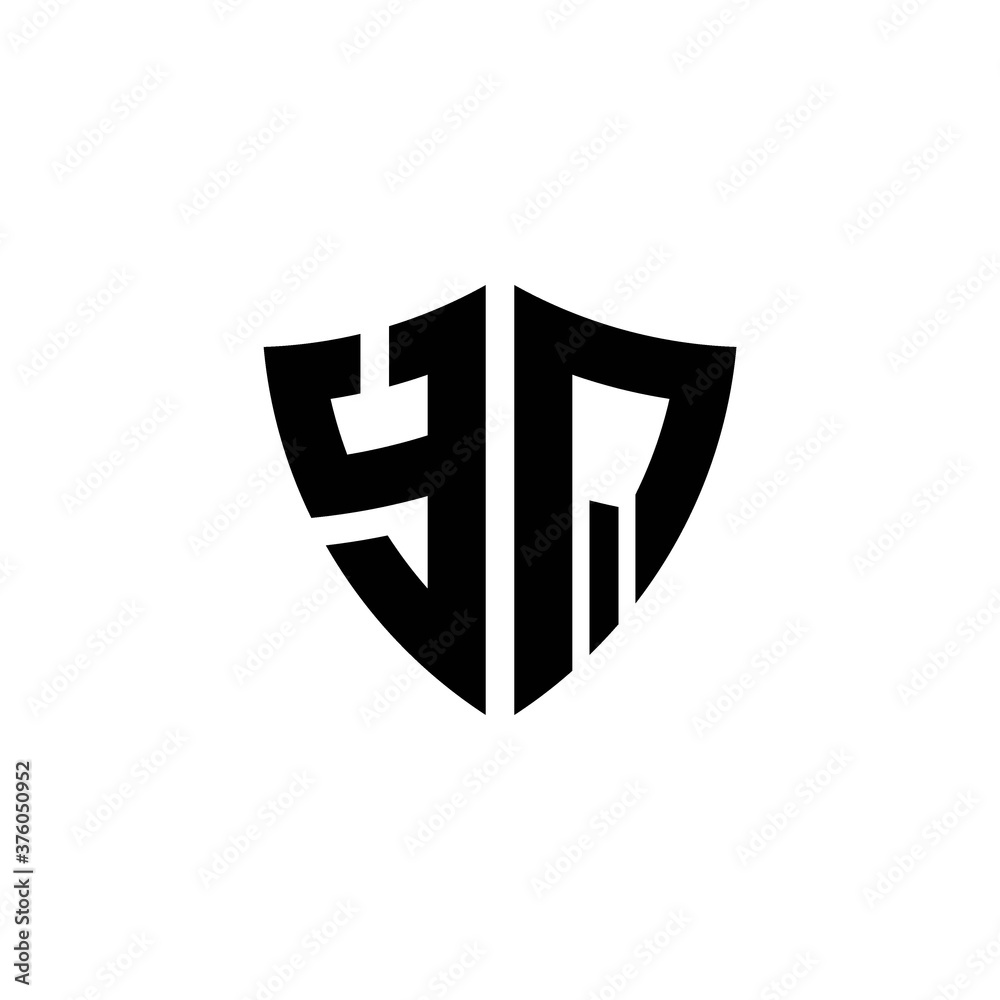 YQ monogram logo with shield shape design template YQ monogram logo with shield shape design template