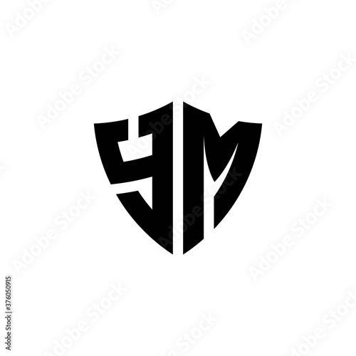 Free Download YM monogram logo with shield shape design template - GFXLoad