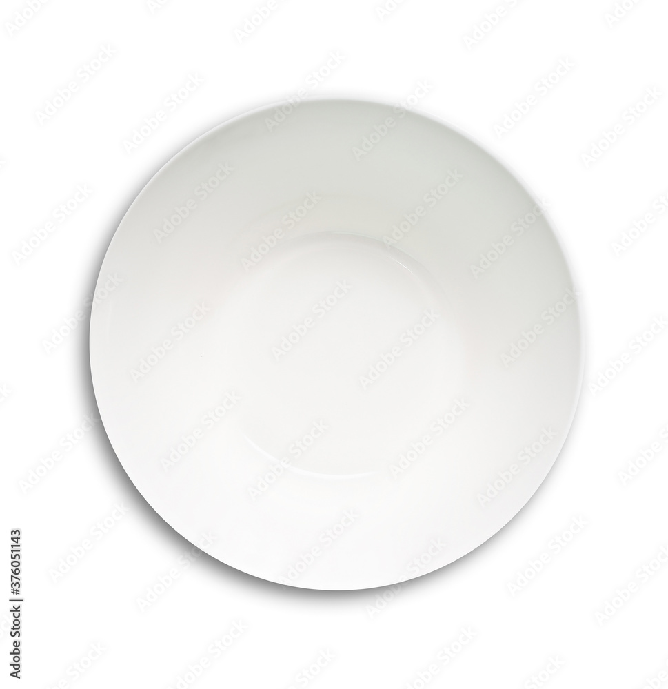 Empty ceramic plate on white background Empty ceramic plate on white background
