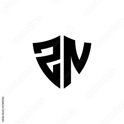 Free Download ZN monogram logo with shield shape design template - GFXLoad